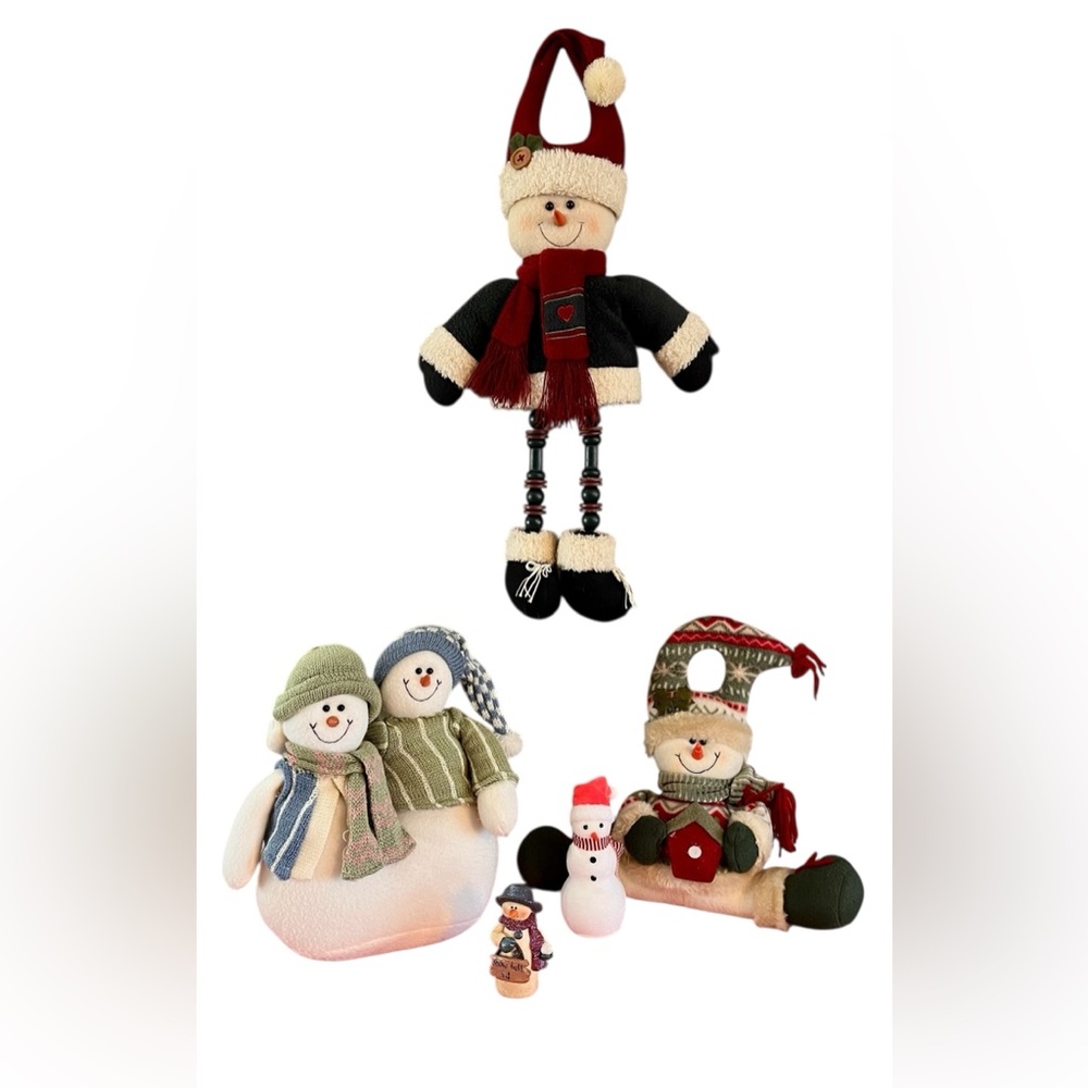 Charming Snowman Home Decor Bundle with Green and Blue Details